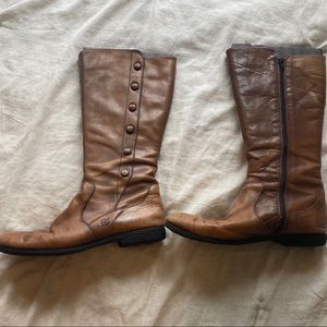 Tall leather boots (genuine leather)
